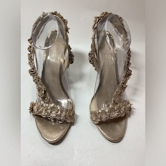 Jessica Simpson Jessin Gold Ankle Wrap Sandals‎ – Women’s Size 9.5 - Picture 7 of 13